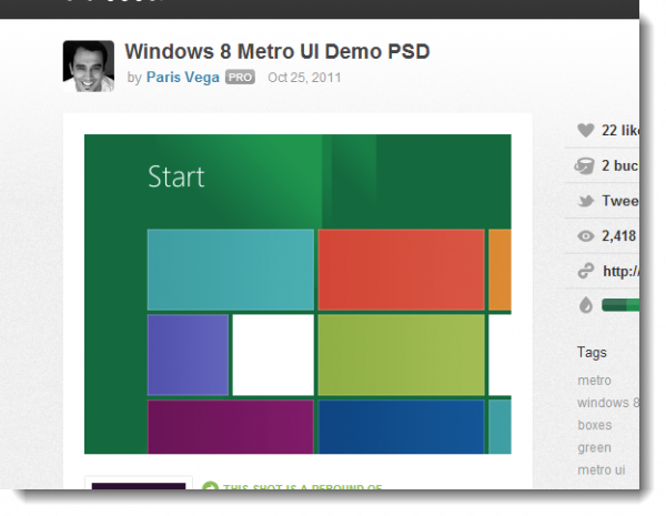 Windows 8 Metro Mockup PSD for web designers and developers